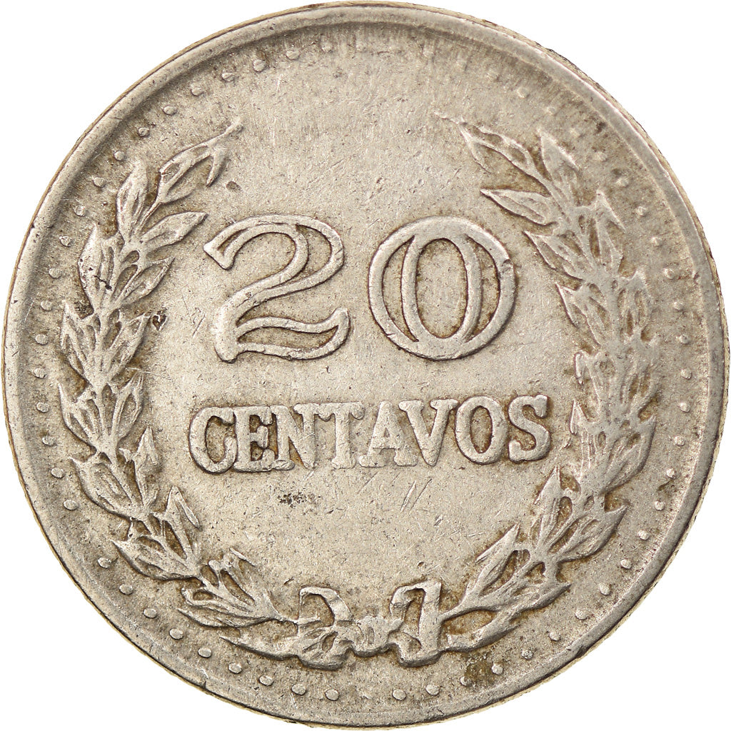 Coin, Colombia, 20 Centavos, 1972, VF(30-35), Nickel Clad Steel, KM:246.1