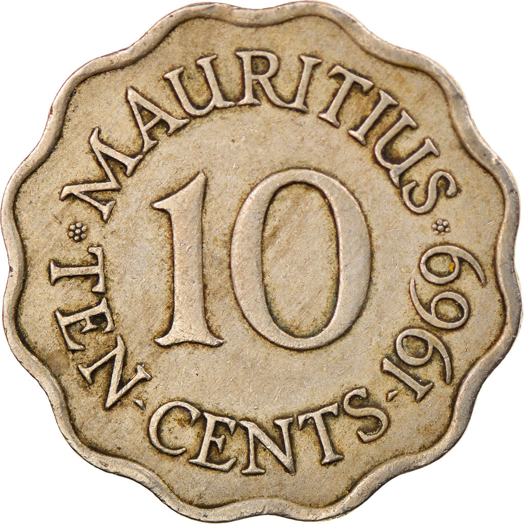 Coin, Mauritius, Elizabeth II, 10 Cents, 1969, VF(30-35), Copper-nickel, KM:33