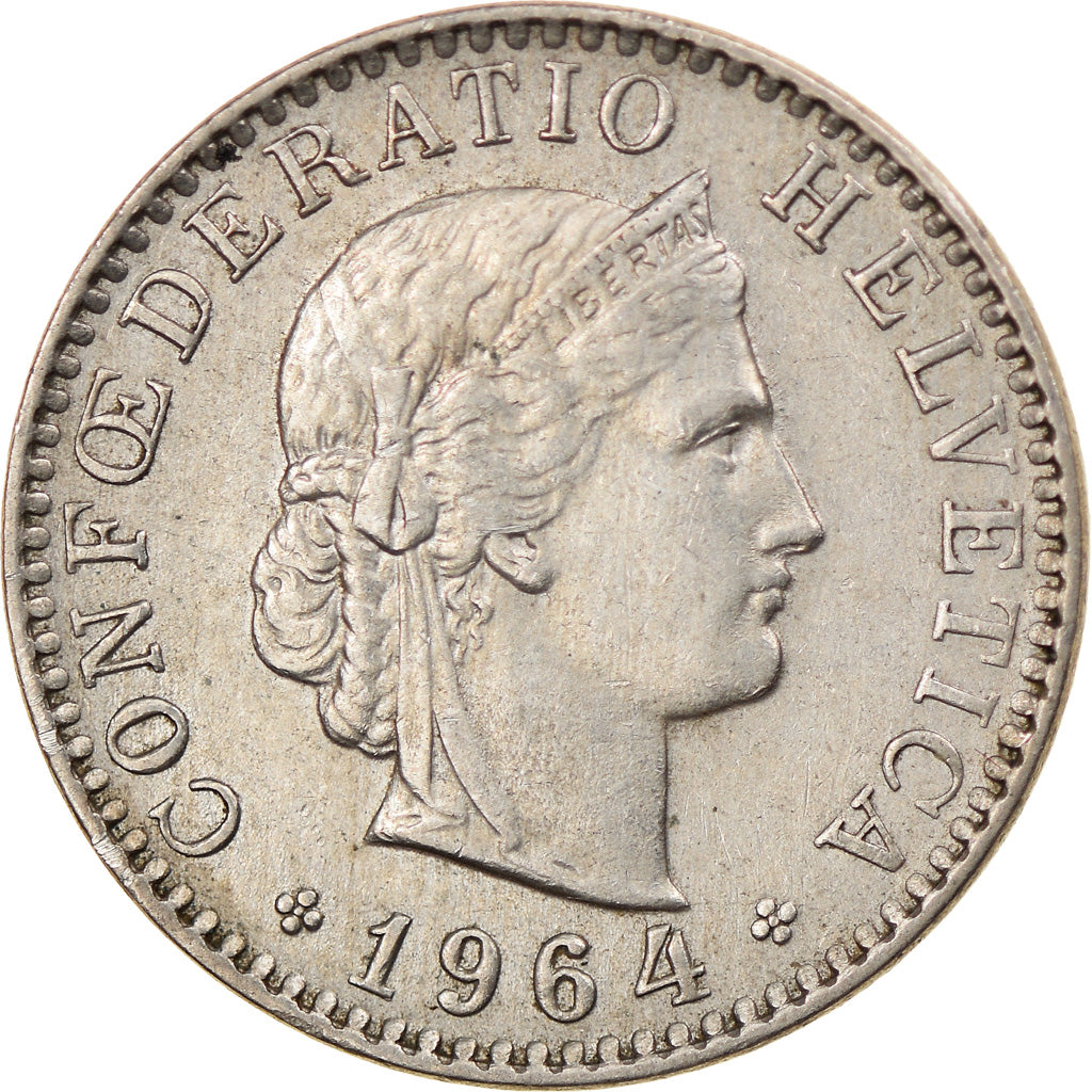 Munten, Zwitserland, 20 Rappen, 1964, Bern, FR+, Copper-nickel, KM:29a