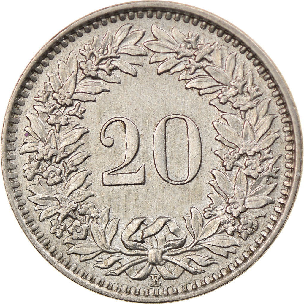 Munten, Zwitserland, 20 Rappen, 1964, Bern, FR+, Copper-nickel, KM:29a