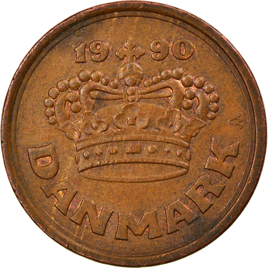 Monnaie, Danemark, Margrethe II, 50 Öre, 1990, Brondby, TB+, Bronze, KM:866.2