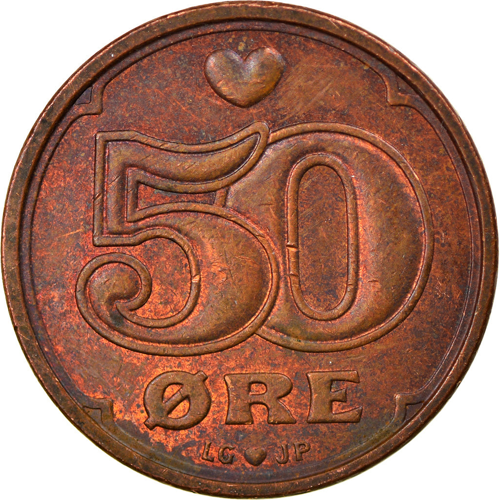 Monnaie, Danemark, Margrethe II, 50 Öre, 1994, Brondby, TB+, Bronze, KM:866.2