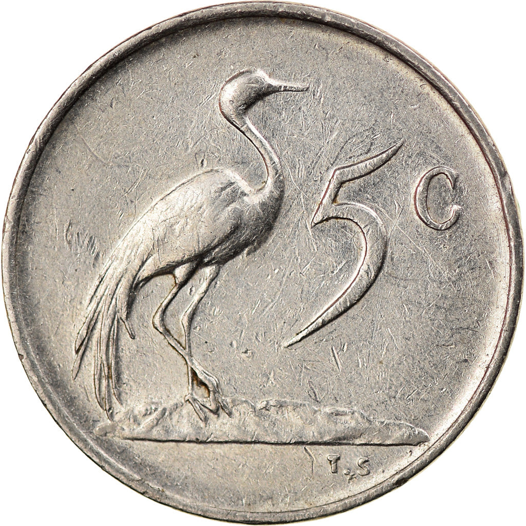 Moneda, Sudáfrica, 5 Cents, 1970, BC+, Níquel, KM:84