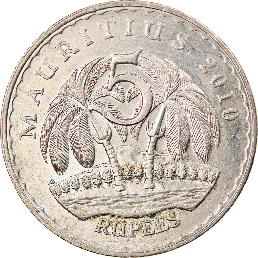 Monnaie, Mauritius, 5 Rupees, 2010, TTB, Copper-nickel, KM:56