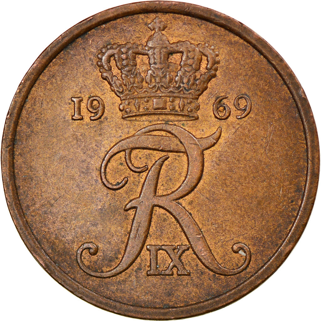 Monnaie, Danemark, Frederik IX, 5 Öre, 1969, Copenhagen, TB+, Bronze, KM:848.1