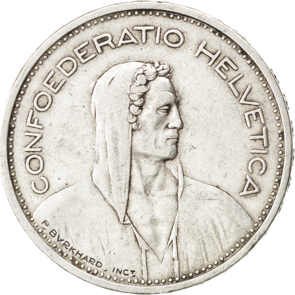 SWITZERLAND, 5 Francs, 1931, Bern, KM #40, AU(50-53), Silver, 31.45, 14.93