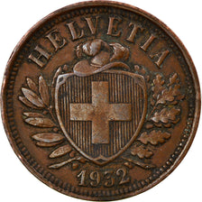 Coin, Switzerland, 2 Rappen, 1932, Bern, VF(30-35), Bronze, KM:4.2a