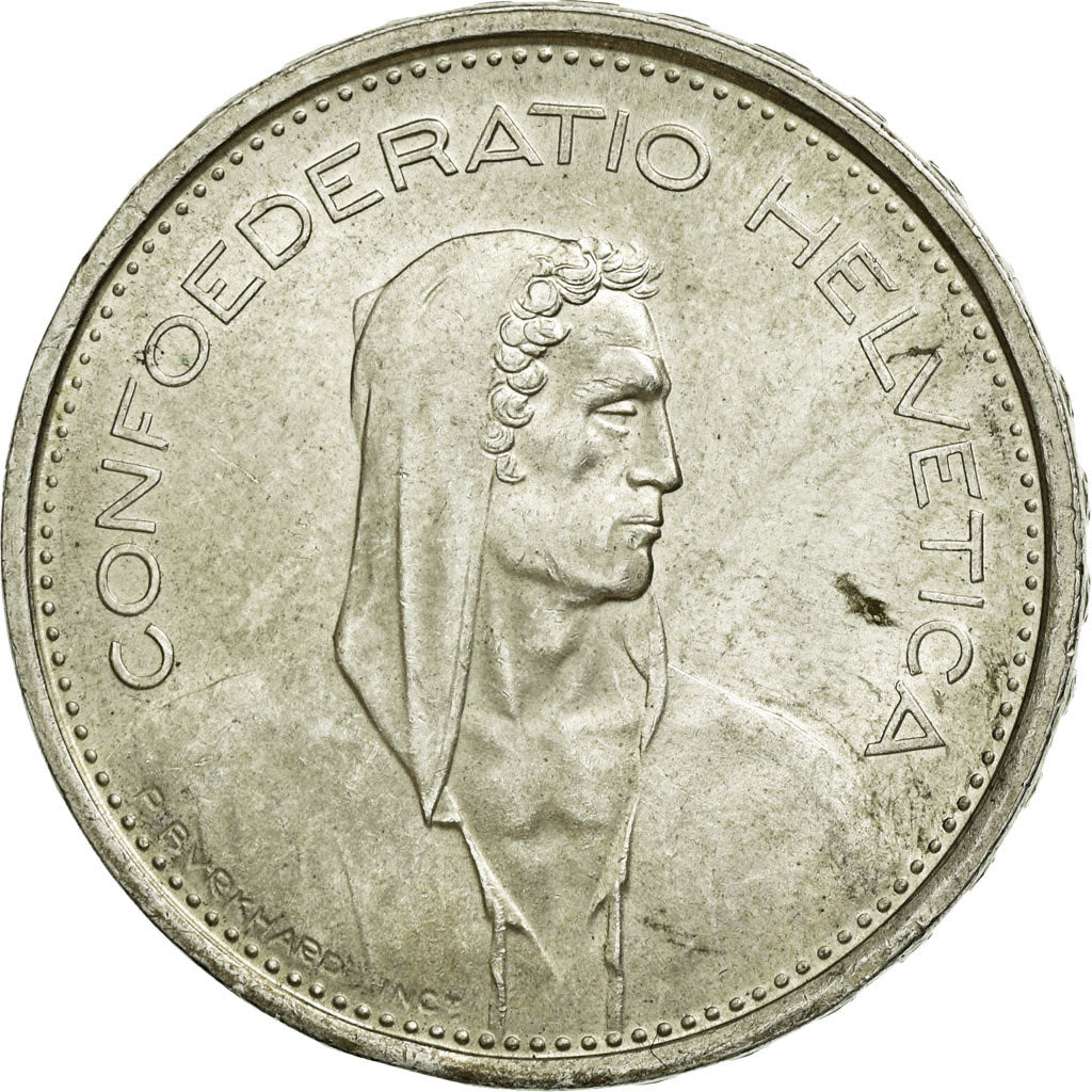 Coin, Switzerland, 5 Francs, 1967, Bern, AU(55-58), Silver, KM:40