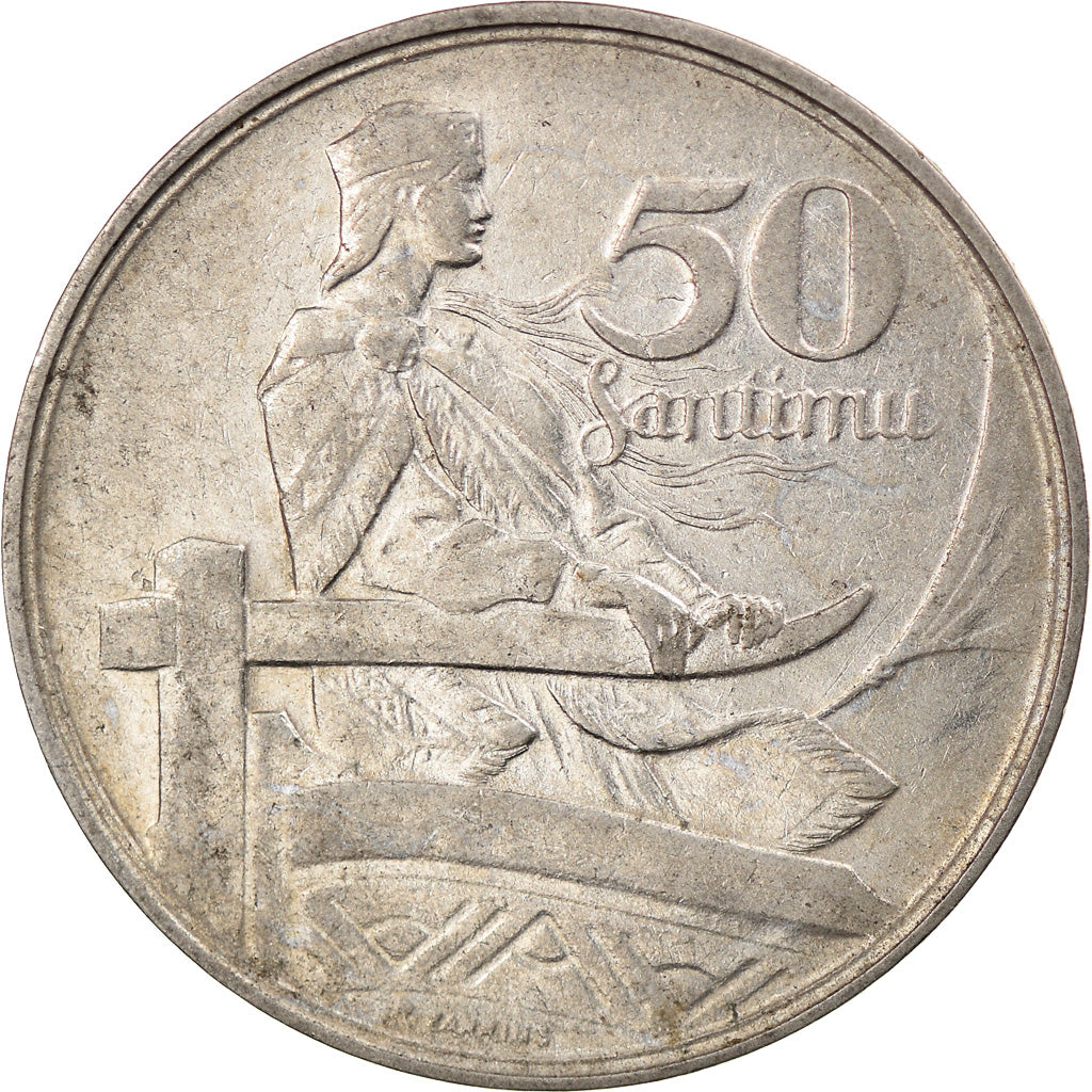 Coin, Latvia, 50 Santimu, 1922, VF(30-35), Nickel, KM:6