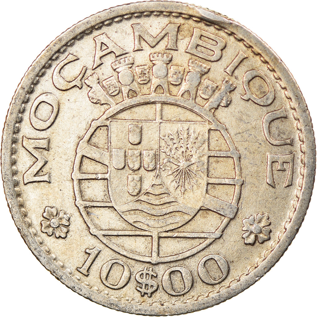 Moeda, Moçambique, 10 Escudos, 1952, EF(40-45), Prata, KM:79