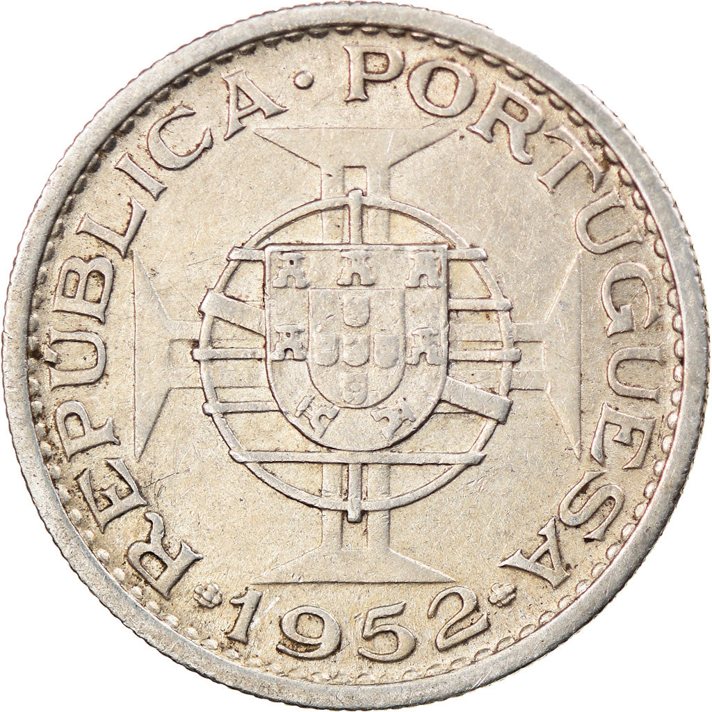 Monnaie, Mozambique, 10 Escudos, 1952, TTB, Argent, KM:79