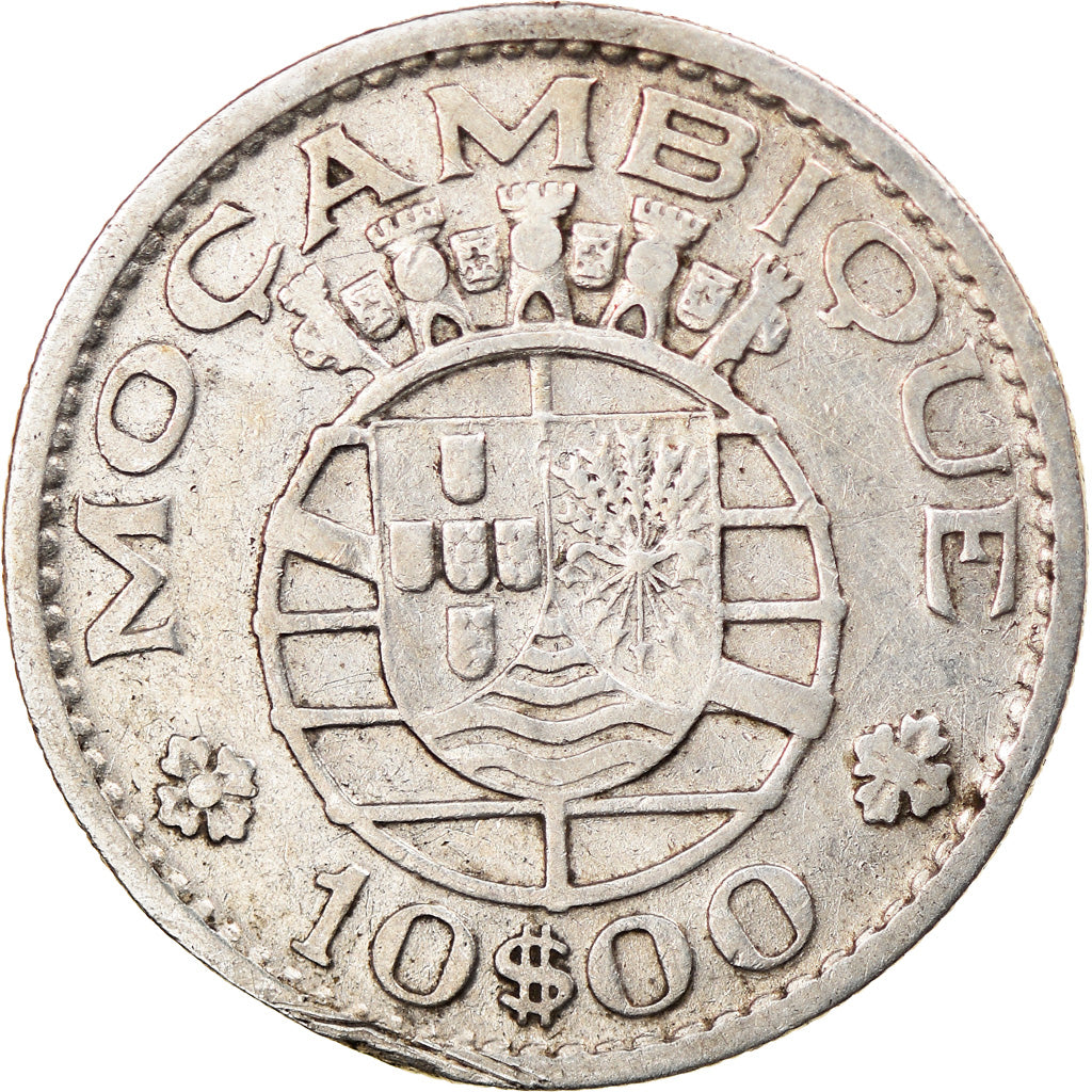 Coin, Mozambique, 10 Escudos, 1954, VF(30-35), Silver, KM:79