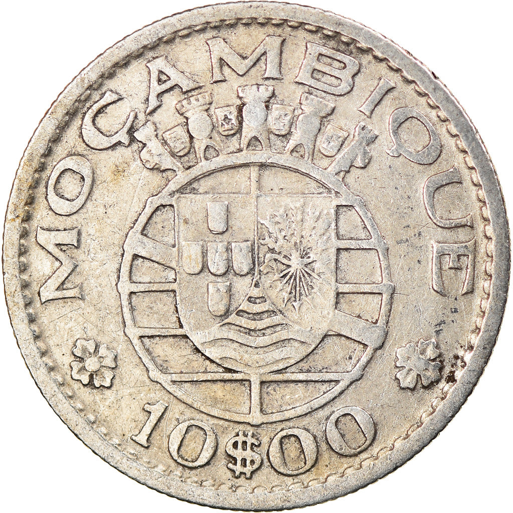 Coin, Mozambique, 10 Escudos, 1954, VF(30-35), Silver, KM:79