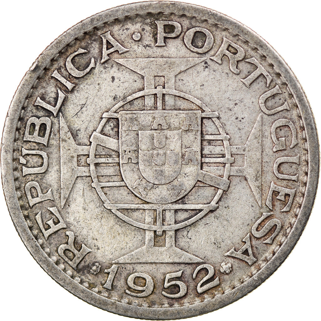 Coin, Mozambique, 20 Escudos, 1952, VF(20-25), Silver, KM:80