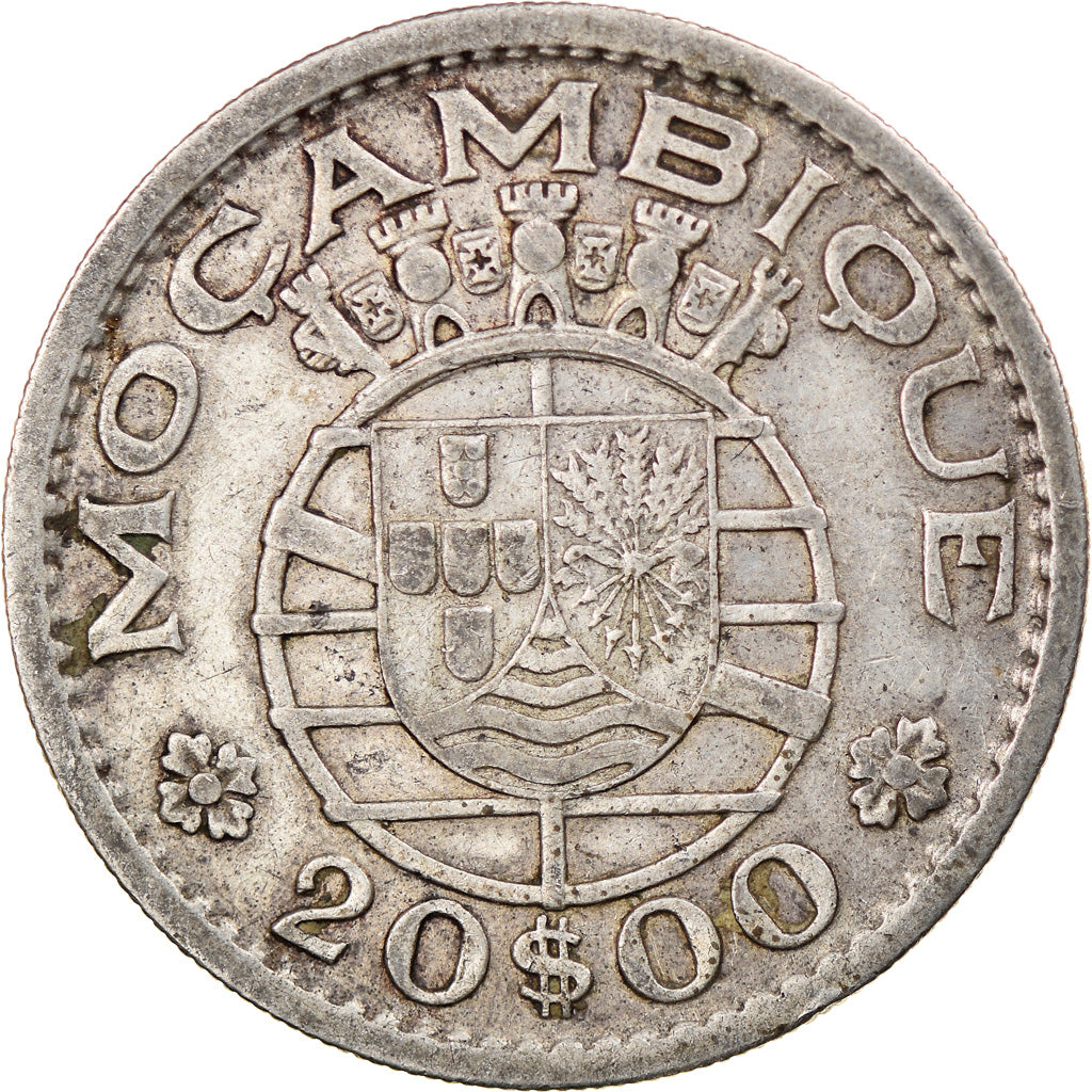 Coin, Mozambique, 20 Escudos, 1952, VF(20-25), Silver, KM:80