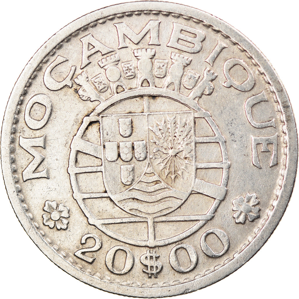 Coin, Mozambique, 20 Escudos, 1952, VF(30-35), Silver, KM:80