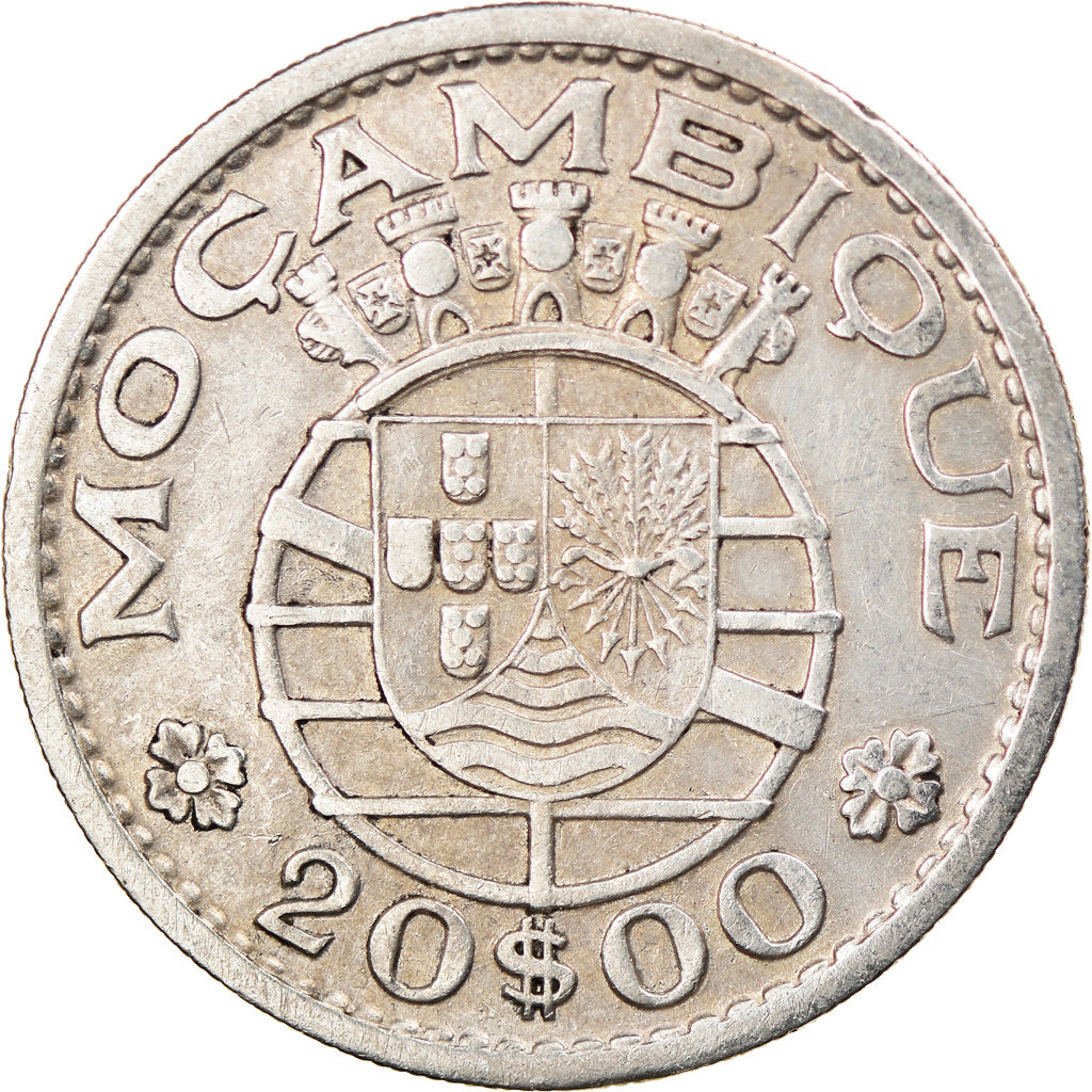 Coin, Mozambique, 20 Escudos, 1952, VF(30-35), Silver, KM:80