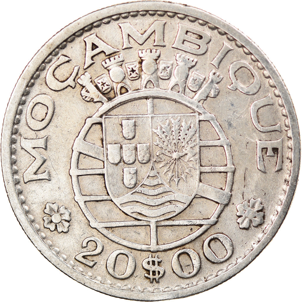 Coin, Mozambique, 20 Escudos, 1960, VF(30-35), Silver, KM:80