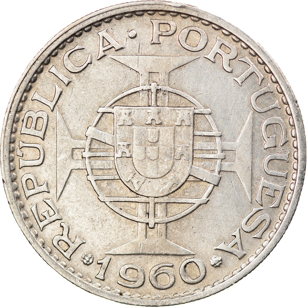 Coin, Mozambique, 20 Escudos, 1960, EF(40-45), Silver, KM:80