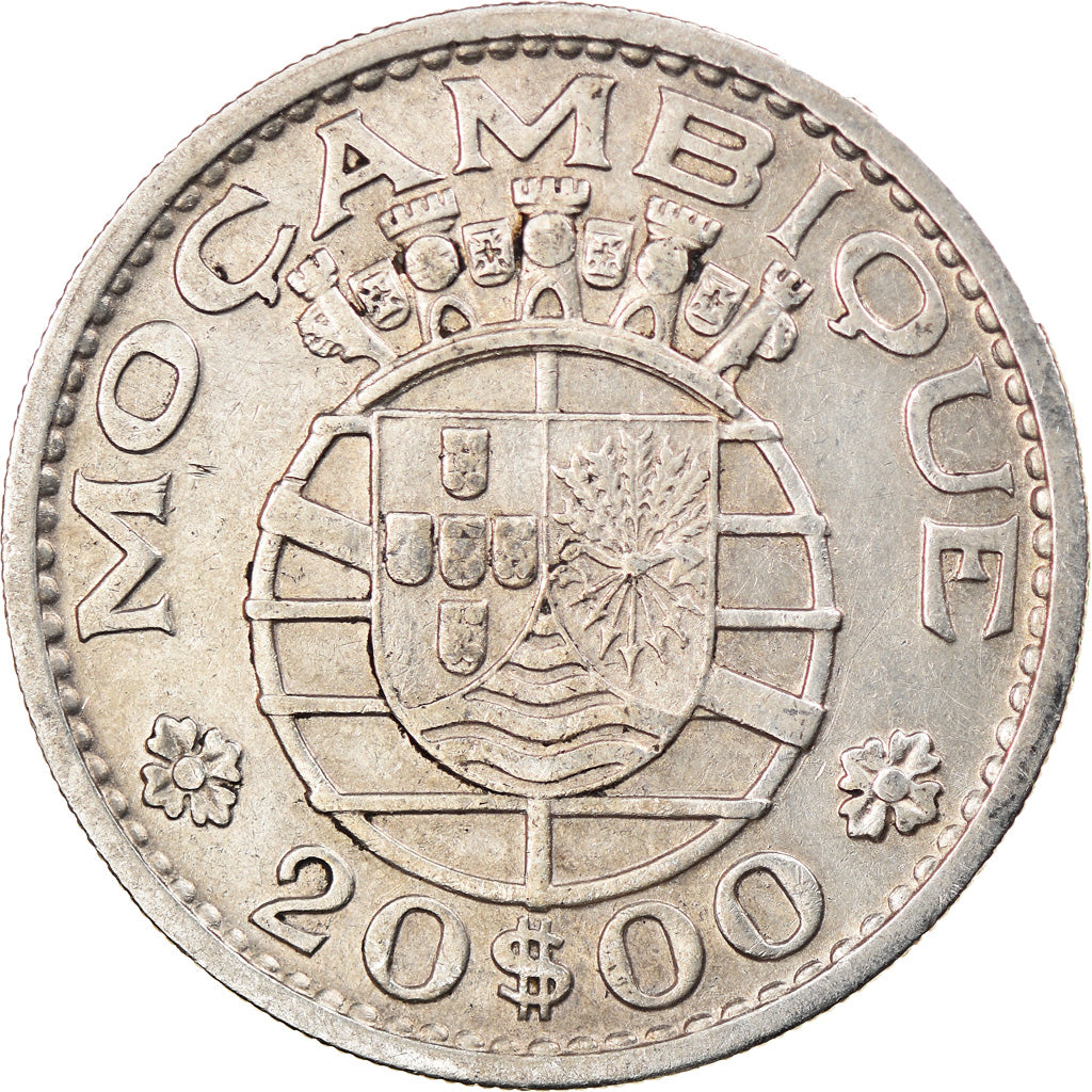 Coin, Mozambique, 20 Escudos, 1960, EF(40-45), Silver, KM:80