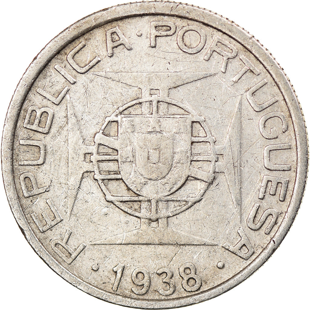 Coin, Mozambique, 5 Escudos, 1938, VF(30-35), Silver, KM:69