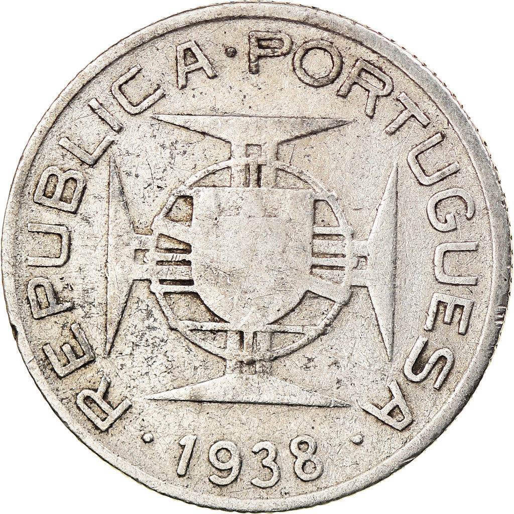 Coin, Mozambique, 2-1/2 Escudos, 1938, VF(30-35), Silver, KM:68