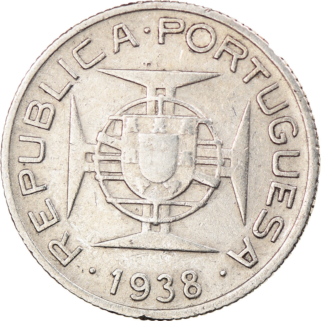 Coin, Mozambique, 2-1/2 Escudos, 1938, EF(40-45), Silver, KM:68