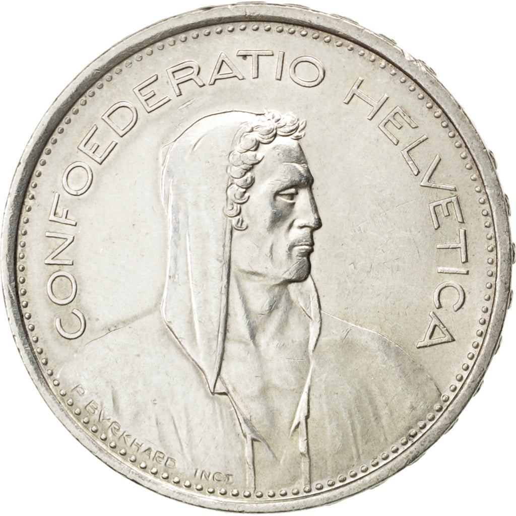 SWITZERLAND, 5 Francs, 1969, Bern, KM #40, AU(55-58), Silver, 31.45, 14.95