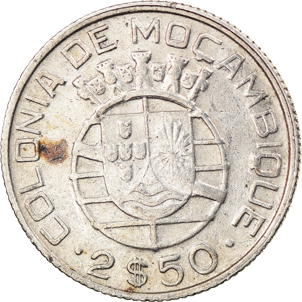 Coin, Mozambique, 2-1/2 Escudos, 1942, VF(30-35), Silver, KM:68