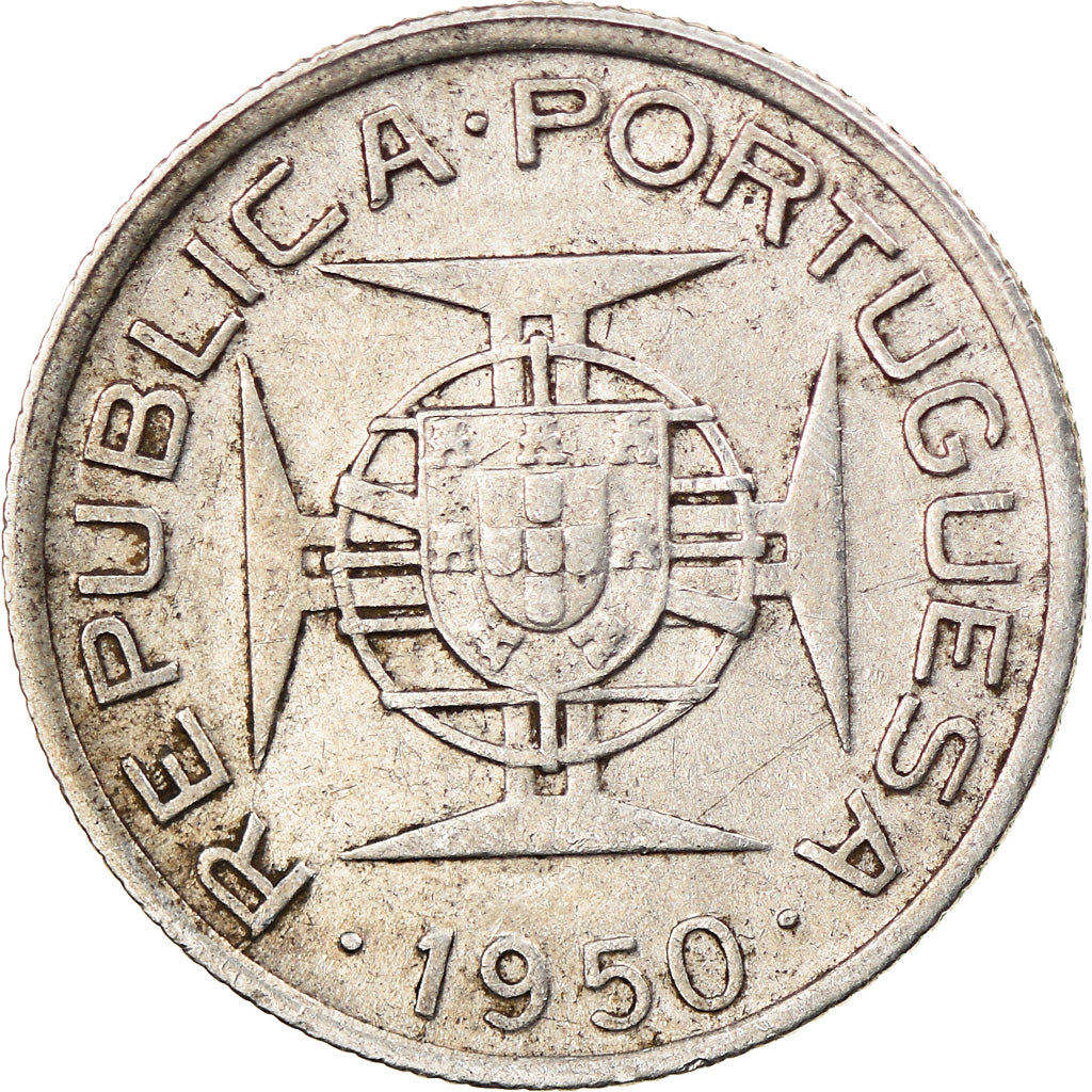 Coin, Mozambique, 2-1/2 Escudos, 1950, EF(40-45), Silver, KM:68
