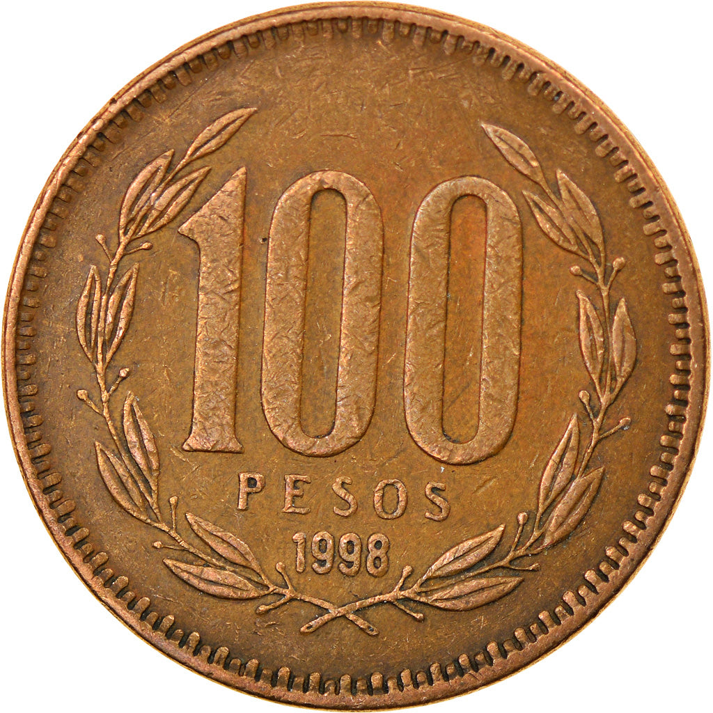 Moneda, Chile, 100 Pesos, 1998, Santiago, BC+, Aluminio - bronce, KM:226.2