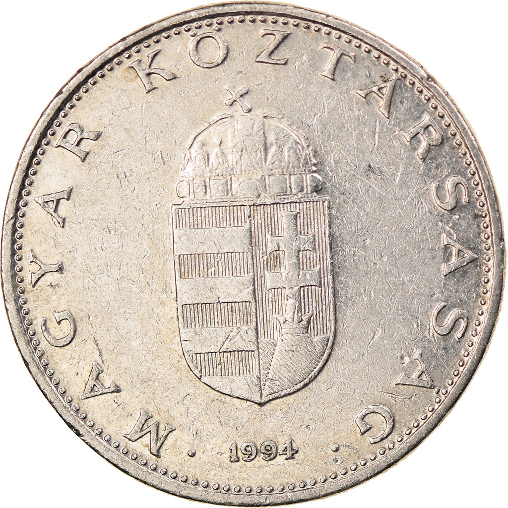 Moneta, Węgry, 10 Forint, 1994, Budapest, VF(30-35), Miedź-Nikiel, KM:695