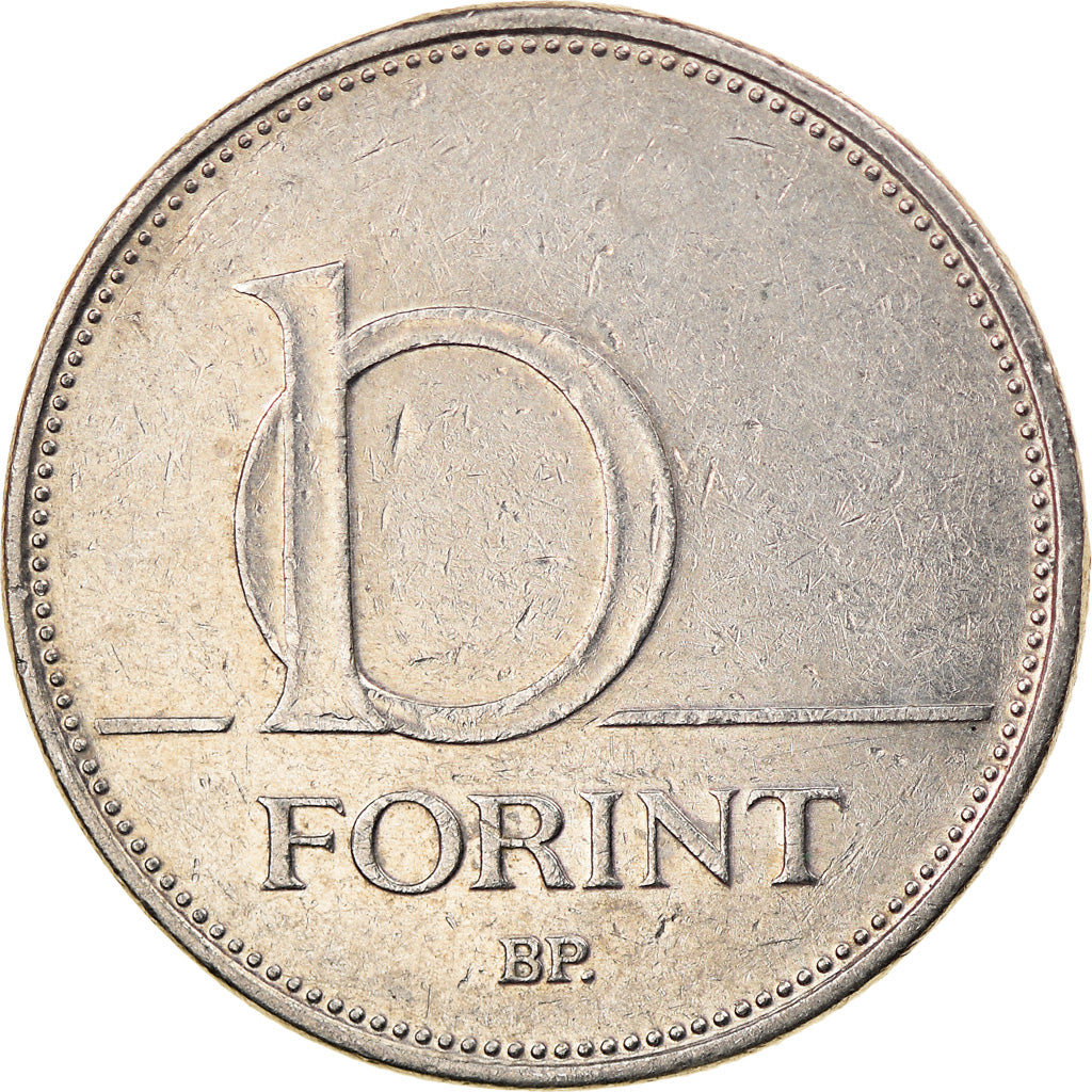 Moneta, Węgry, 10 Forint, 1994, Budapest, VF(30-35), Miedź-Nikiel, KM:695