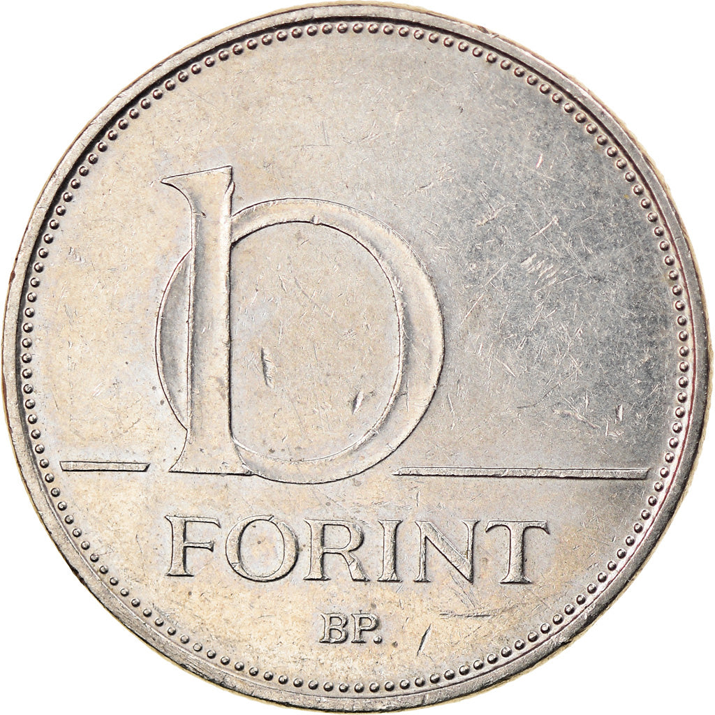 Moneta, Węgry, 10 Forint, 1996, Budapest, VF(30-35), Miedź-Nikiel, KM:695