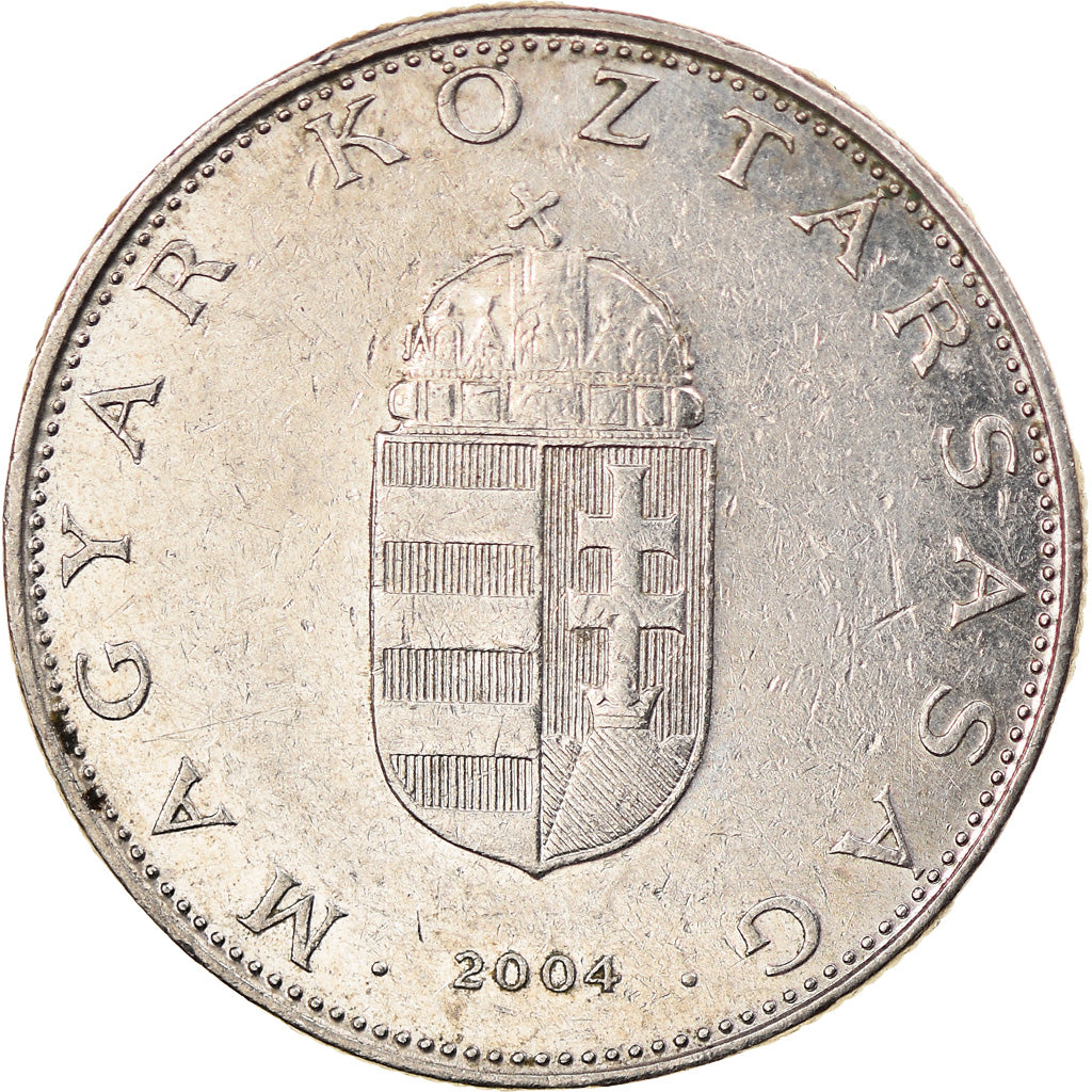 Moneta, Ungheria, 10 Forint, 2004, Budapest, MB+, Rame-nichel, KM:695
