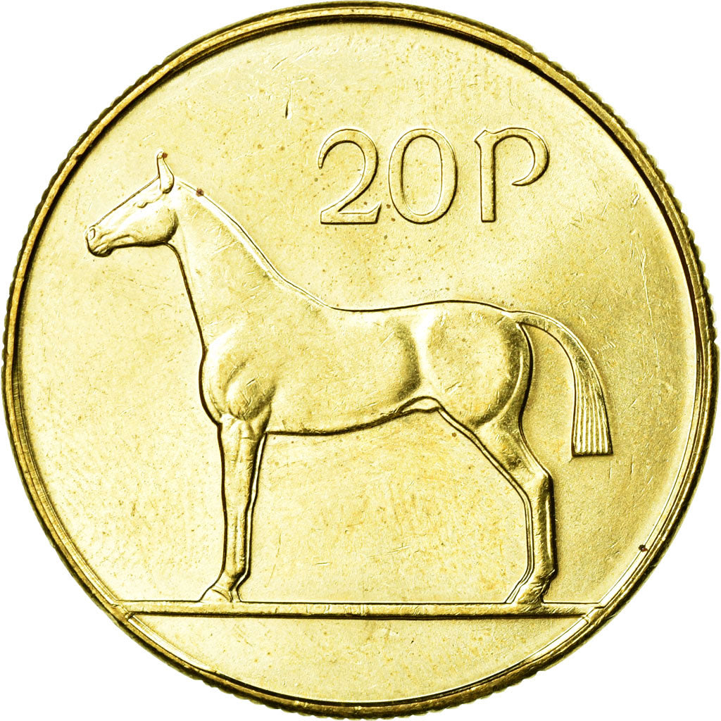 Coin, IRELAND REPUBLIC, 20 Pence, 1995, AU(55-58), Nickel-Bronze, KM:25