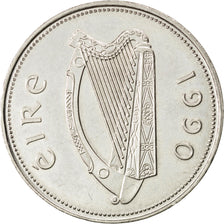 IRELAND REPUBLIC, Punt, Pound, 1990, KM #27, AU(55-58), Copper-Nickel, 31.1,...