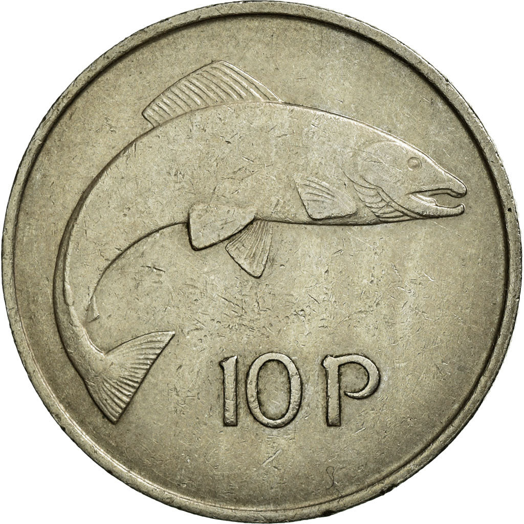Moneta, REPUBBLICA D’IRLANDA, 10 Pence, 1971, BB, Rame-nichel, KM:23