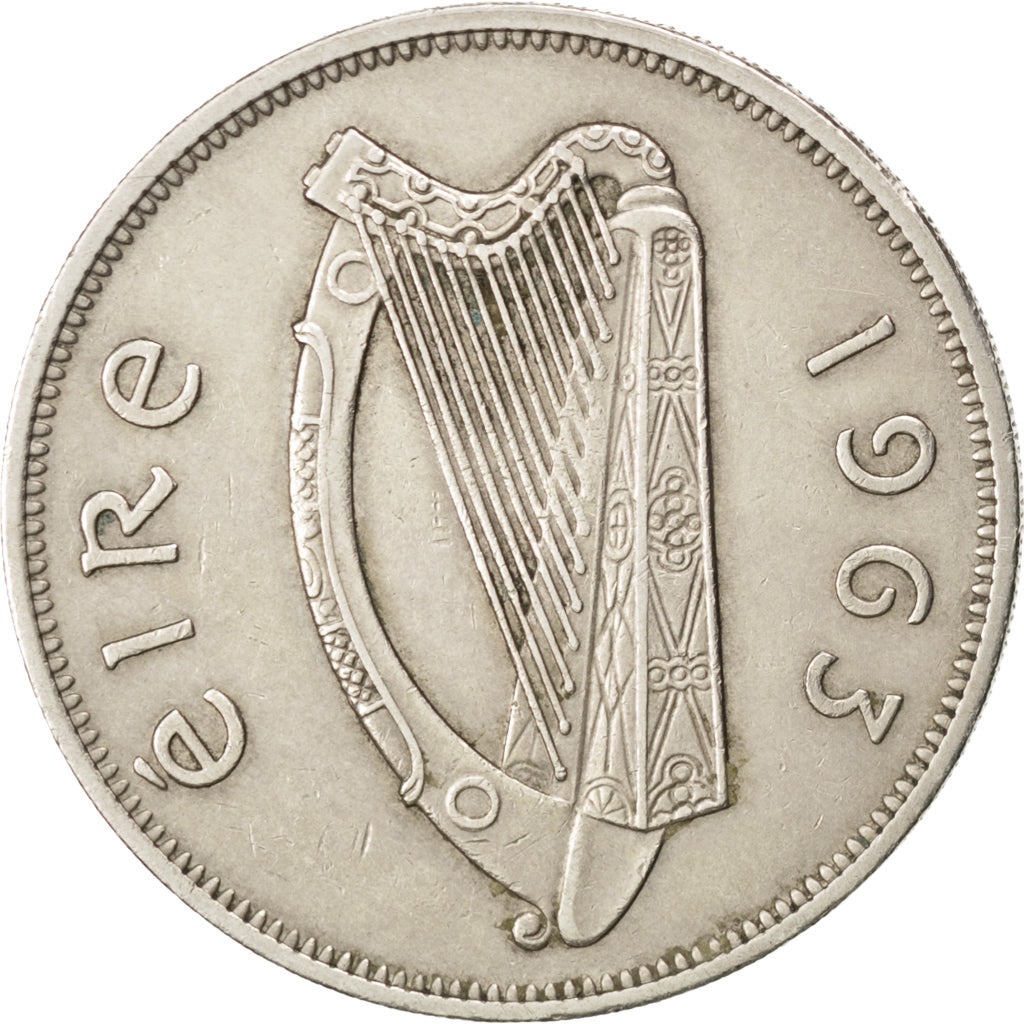 IRELAND REPUBLIC, 1/2 Crown, 1963, KM #16a, EF(40-45), Copper-Nickel, 32.3,...