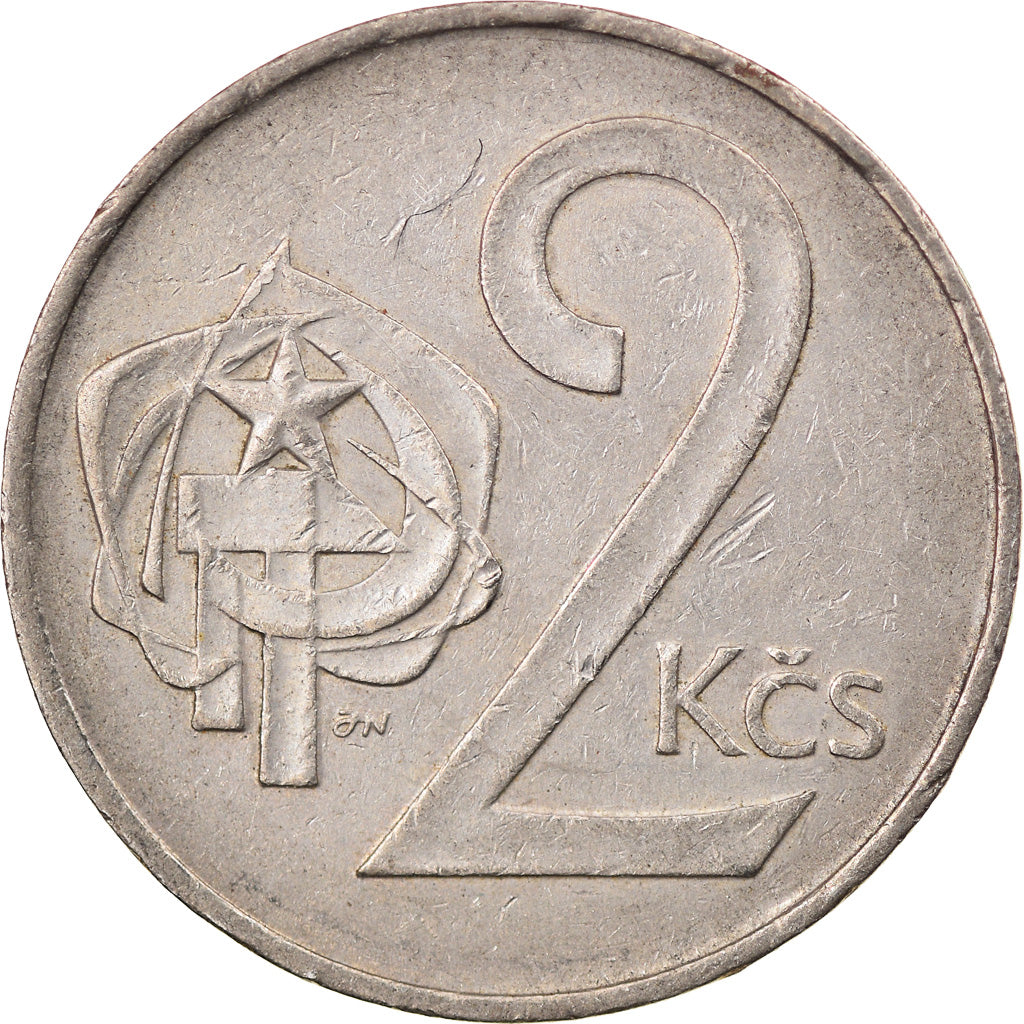Münze, Tschechoslowakei, 2 Koruny, 1984, S+, Copper-nickel, KM:75