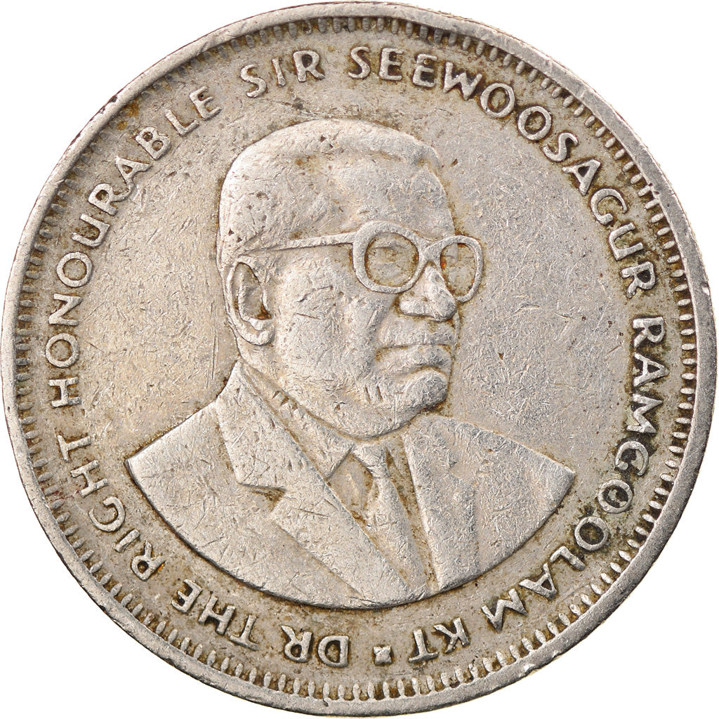 Moeda, Maurícia, Rupee, 1987, VF(20-25), Cobre-níquel, KM:55