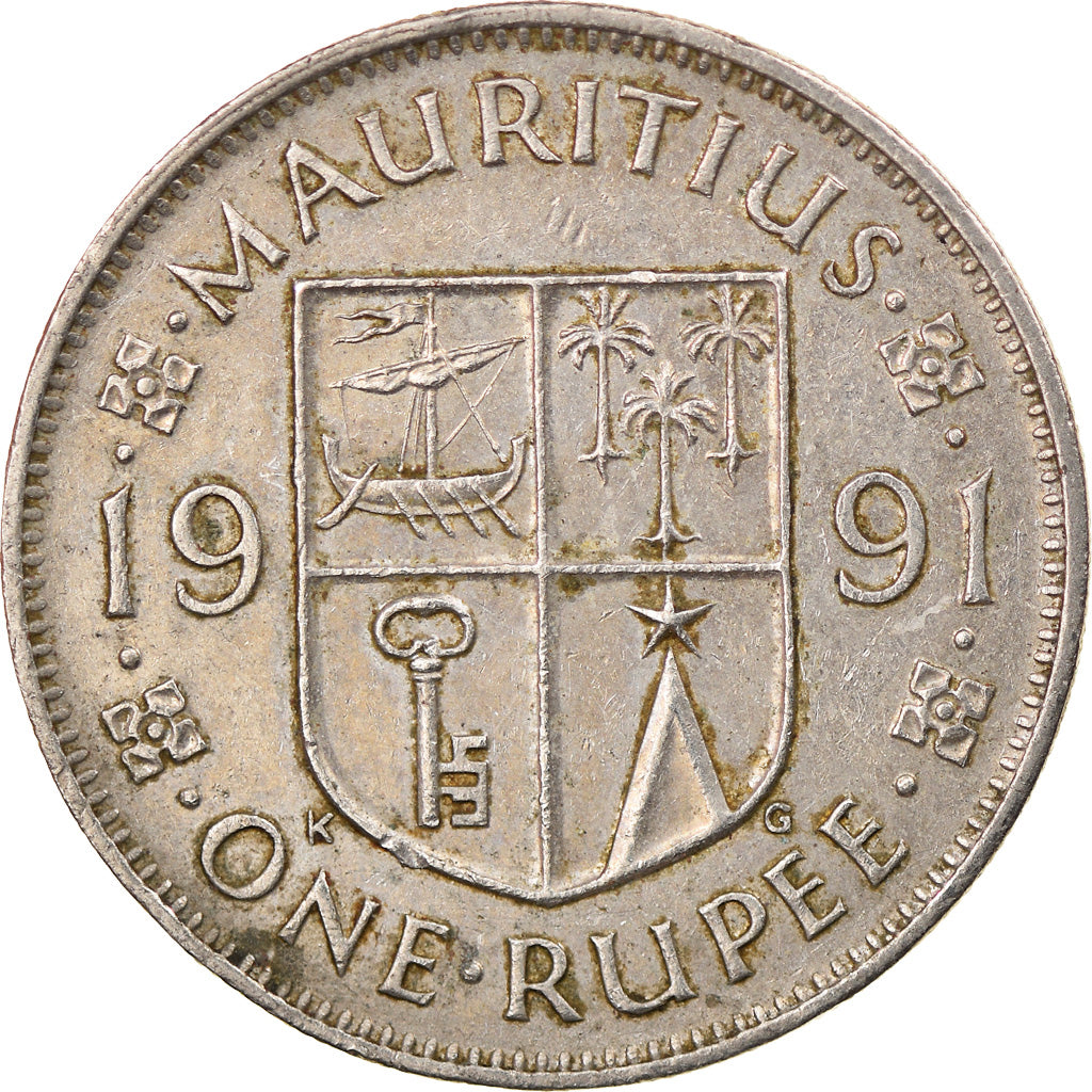 Coin, Mauritius, Rupee, 1991, VF(20-25), Copper-nickel, KM:55