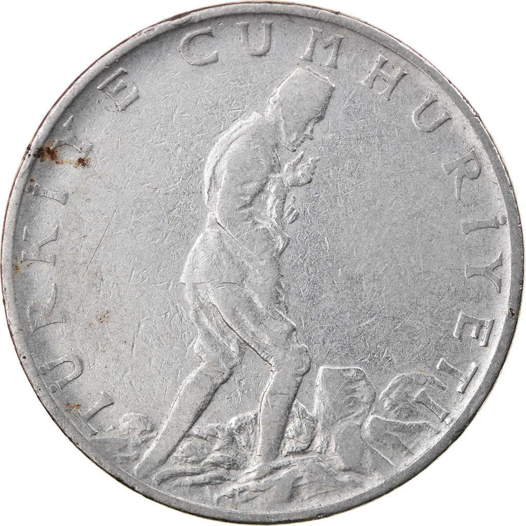 Moneta, Turcja, 2-1/2 Lira, 1960, VF(30-35), Stal nierdzewna, KM:893.1