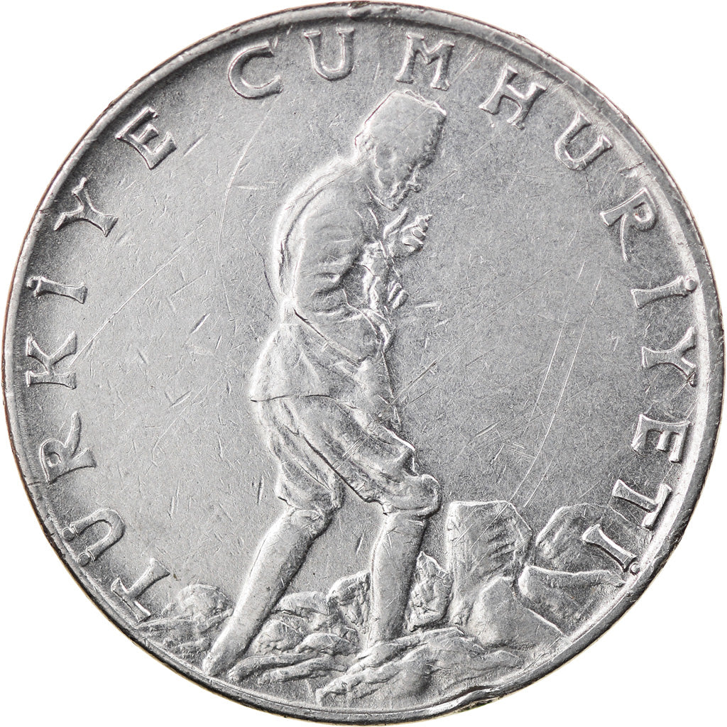 Moneta, Turcja, 2-1/2 Lira, 1963, VF(30-35), Stal nierdzewna, KM:893.1