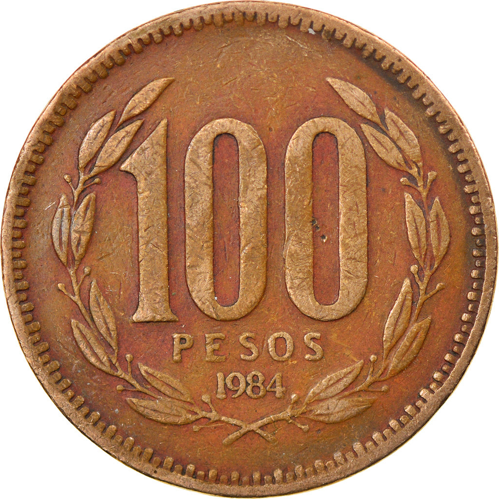 Moneda, Chile, 100 Pesos, 1984, Santiago, BC+, Aluminio - bronce, KM:226.1