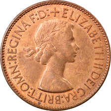Moneda, Gran Bretaña, Elizabeth II, Penny, 1953, MBC, Bronce, KM:883
