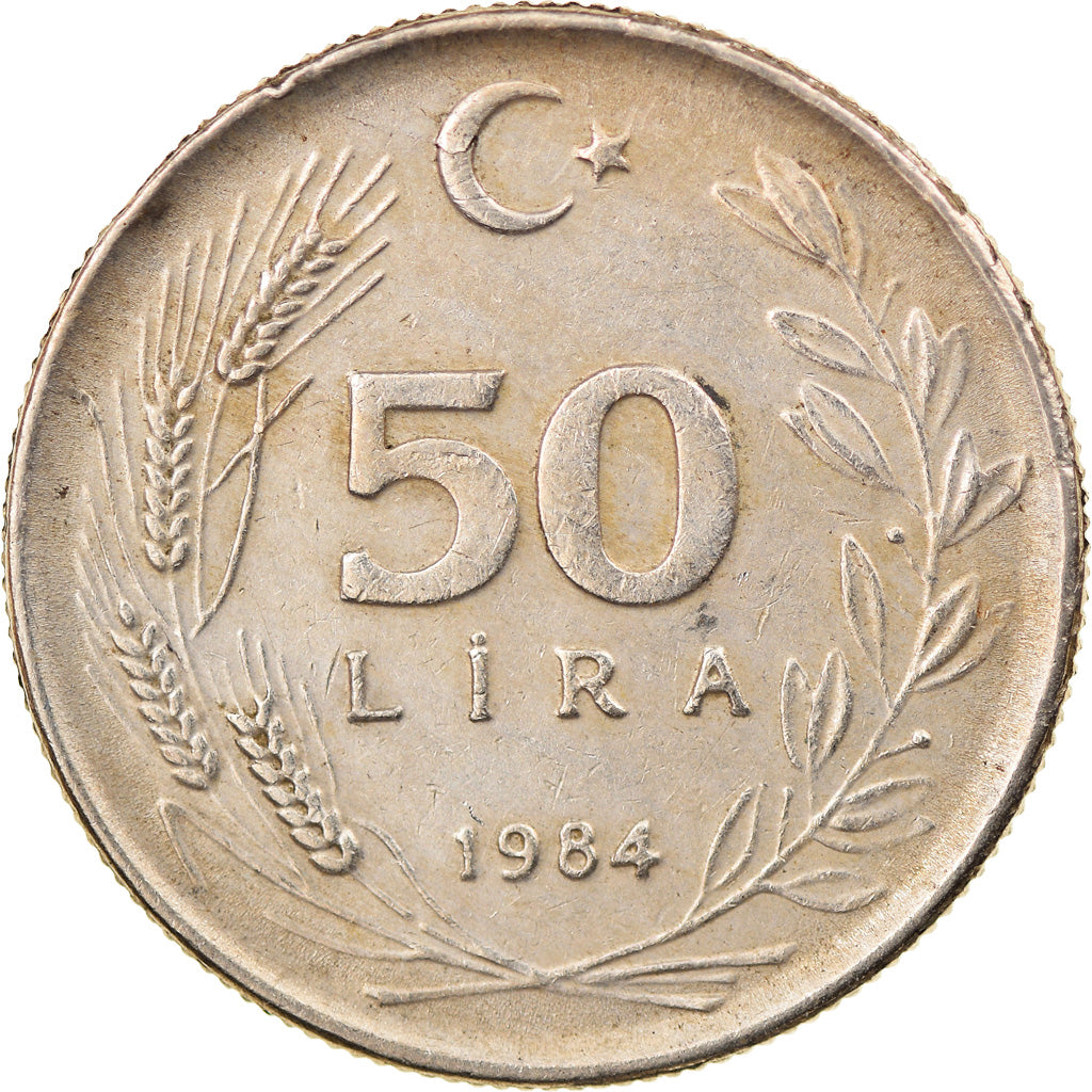 Moneta, Turchia, 50 Lira, 1984, MB+, Rame-nichel-zinco, KM:966
