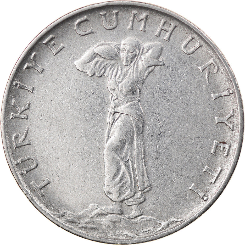 Moneta, Turcja, 25 Kurus, 1963, VF(30-35), Stal nierdzewna, KM:892.2