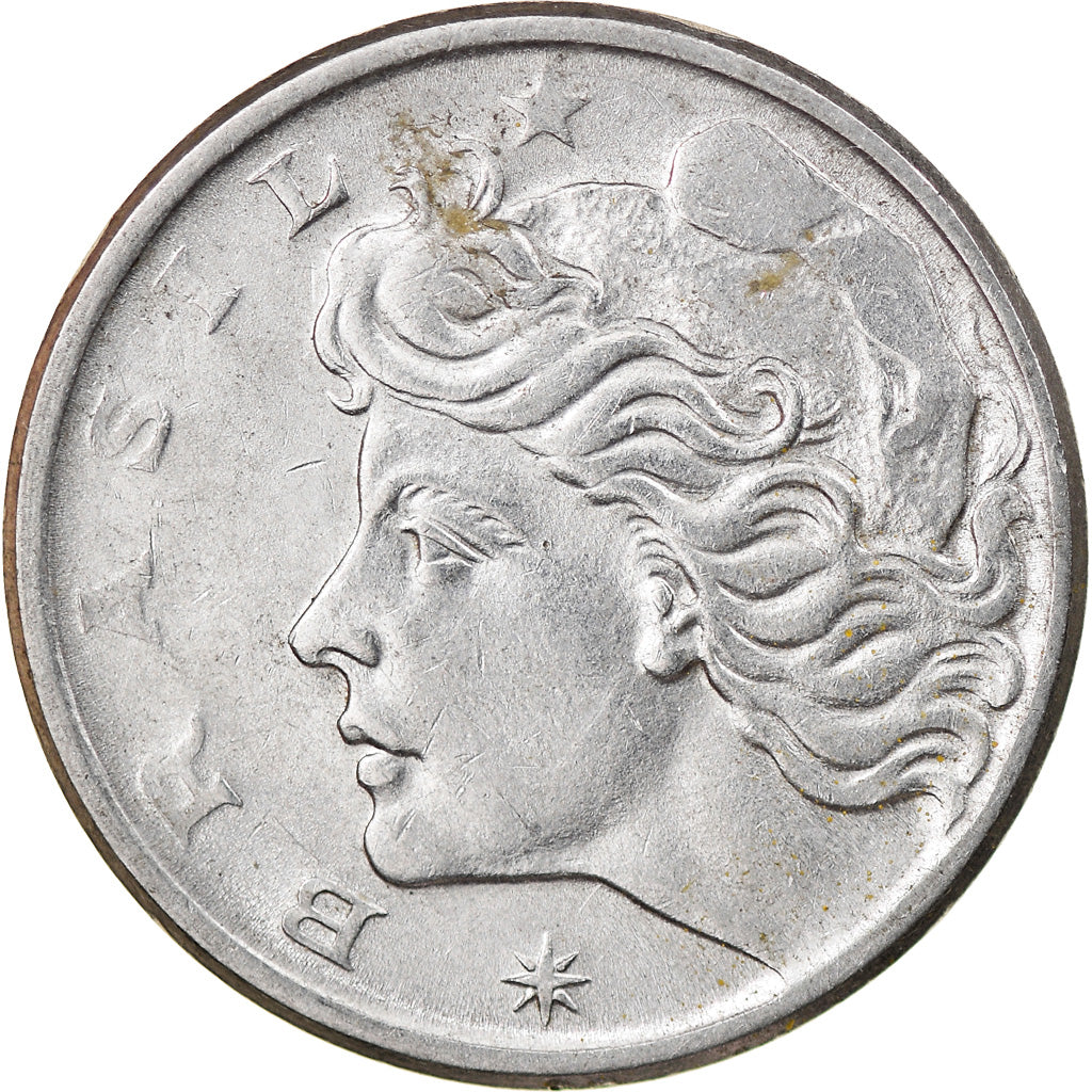 Monnaie, Brésil, 10 Centavos, 1974, TB+, Stainless Steel, KM:578.1a