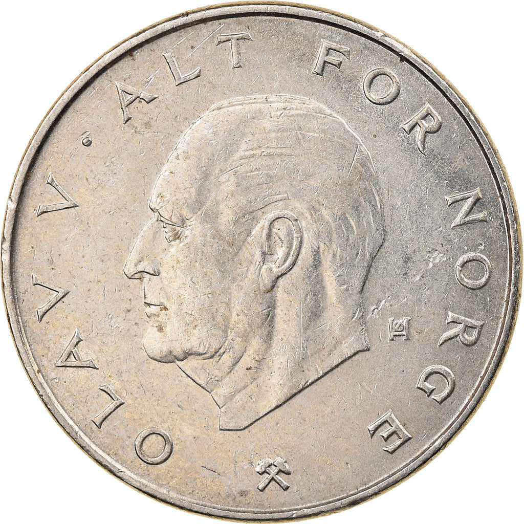 Moneta, Norvegia, Olav V, Krone, 1982, MB+, Rame-nichel, KM:419